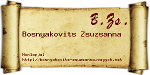 Bosnyakovits Zsuzsanna névjegykártya